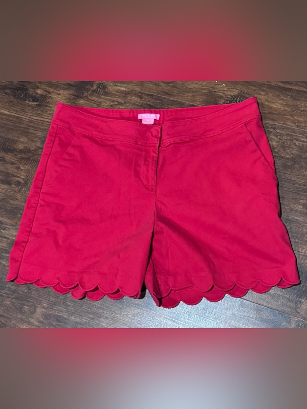 Isaac Mizrahi New York Red Scallop Shorts